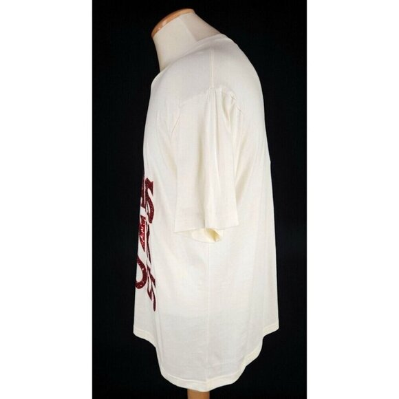 Gucci "He Wears Pink Shoes" Short Sleeve T-Shirt XS Mens Beige Sequin Tee NWT - Picture 3 of 16